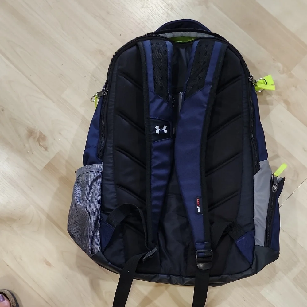 Under Armour Storm1 Navy and Neon Green/yellow Backpack